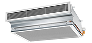 Aktivni indukcioni difuzor sa jednosmernim istrujavanjem vazduha i horizontalno postavljenim izmenjivačem toplote, nominalne dužine 900, 1200 i 1500 mm