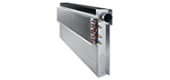 Indukcioni difuzor sa potisnom ventilacijom, nominalne dužine 900, 1200 i 1500 mm, sa vertikalnim izmenjivačem toplote i posudom za kondenzat
